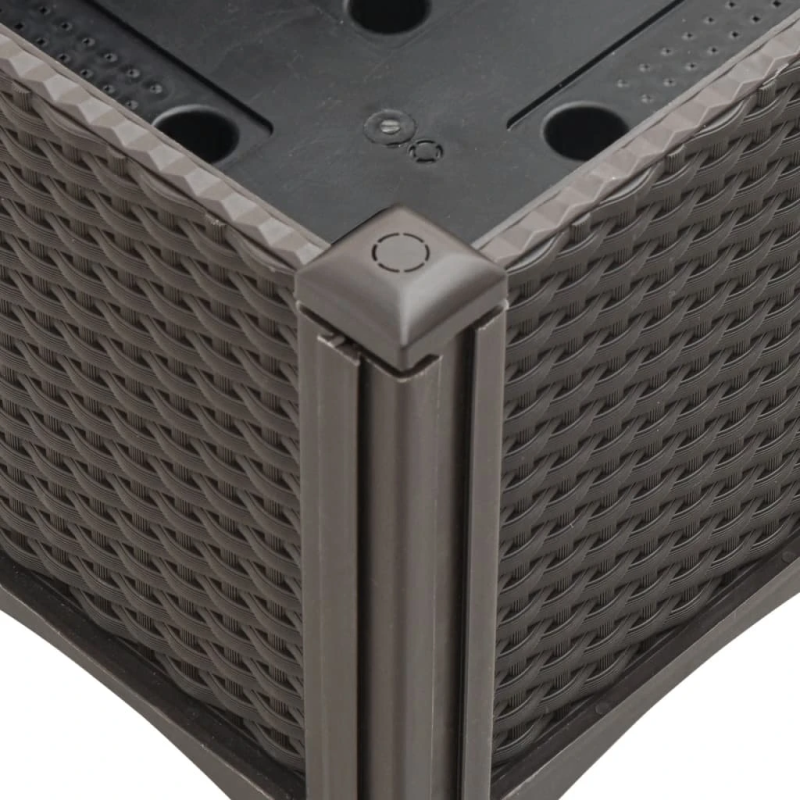 vidaXL dārza puķu kaste ar kājām, brūna, 160x120x42 cm, PP