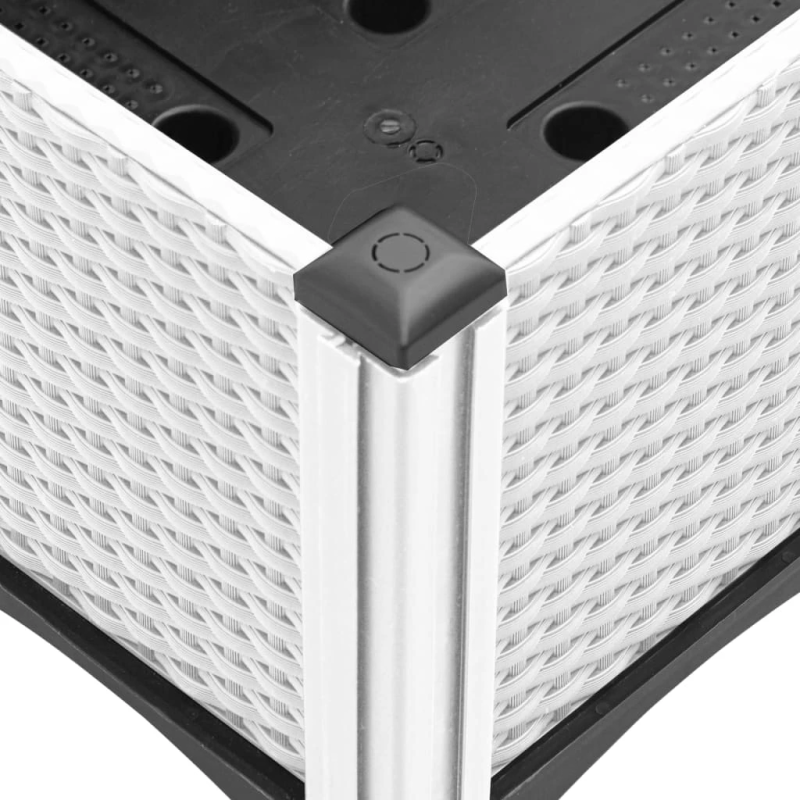 vidaXL dārza puķu kaste ar kājām, balta, 200x160x42 cm, PP