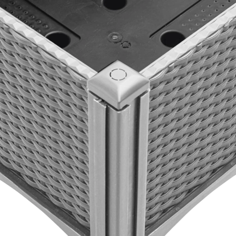 vidaXL dārza puķu kaste ar špaleru, gaiši pelēka, 40x40x142 cm, PP