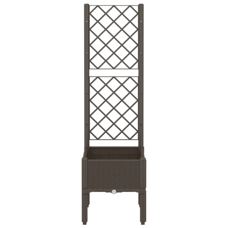 vidaXL dārza puķu kaste ar špaleru, brūna, 40x40x142 cm, PP