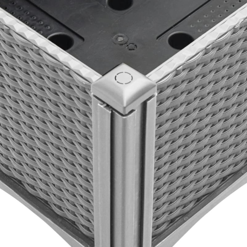 vidaXL dārza puķu kaste ar špaleru, gaiši pelēka, 80x40x142 cm, PP