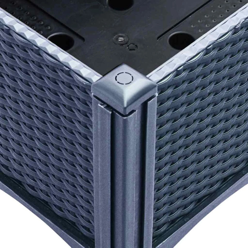 vidaXL dārza puķu kaste ar špaleru, zili pelēka, 120x40x142 cm, PP