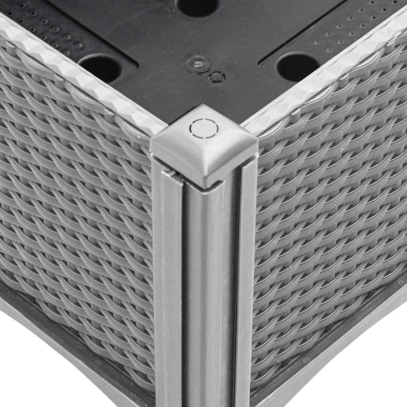 vidaXL dārza puķu kaste ar špaleru, gaiši pelēka, 160x120x142 cm, PP