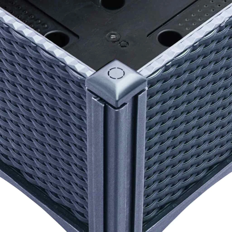 vidaXL dārza puķu kaste ar špaleru, zili pelēka, 200x160x142 cm, PP