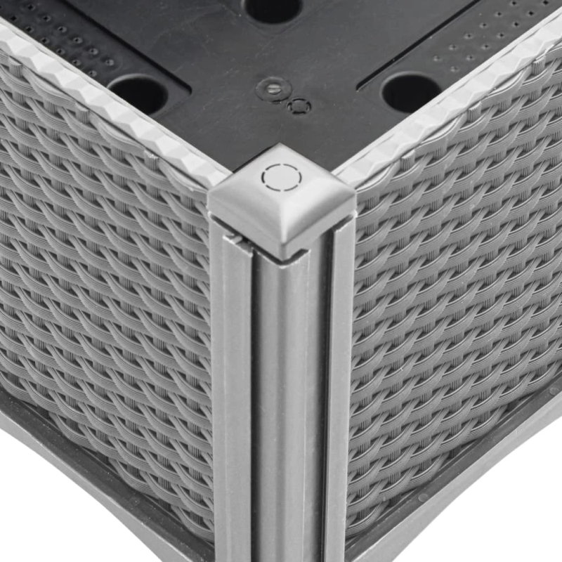 vidaXL dārza puķu kaste ar špaleru, gaiši pelēka, 200x160x142 cm, PP