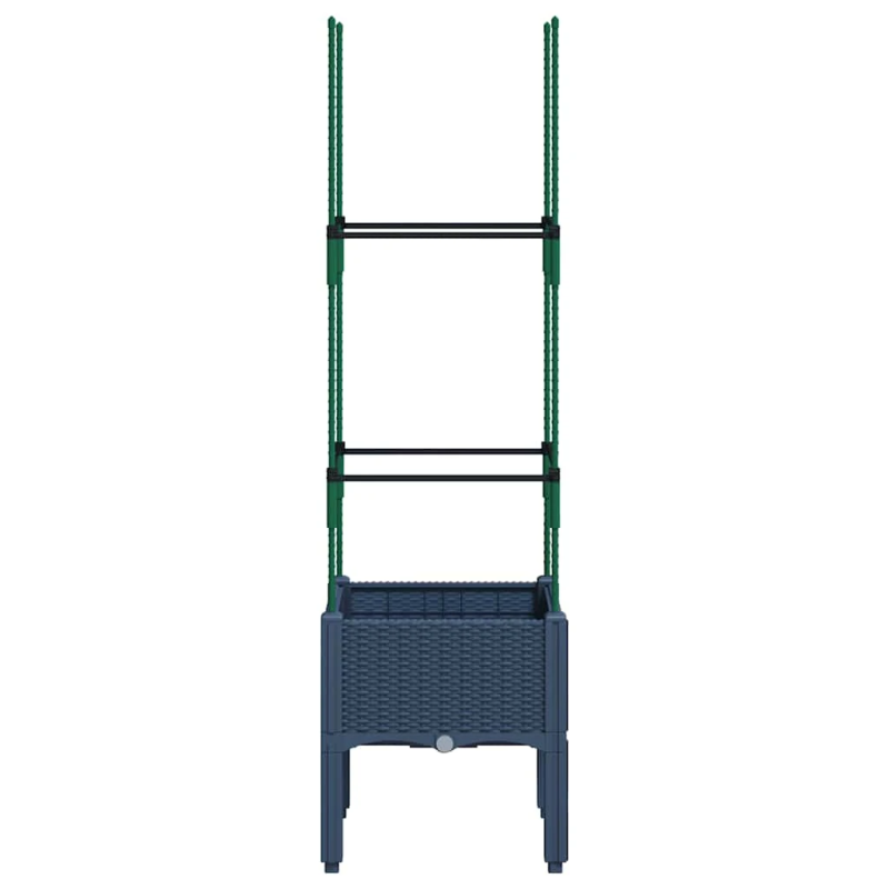 vidaXL dārza puķu kaste ar špaleru, zili pelēka, 40x40x142,5 cm, PP