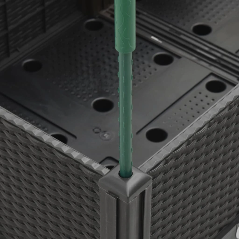 vidaXL dārza puķu kaste ar špaleru, melna, 40x40x142,5 cm, PP