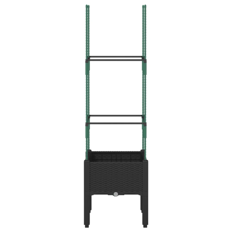 vidaXL dārza puķu kaste ar špaleru, melna, 40x40x142,5 cm, PP