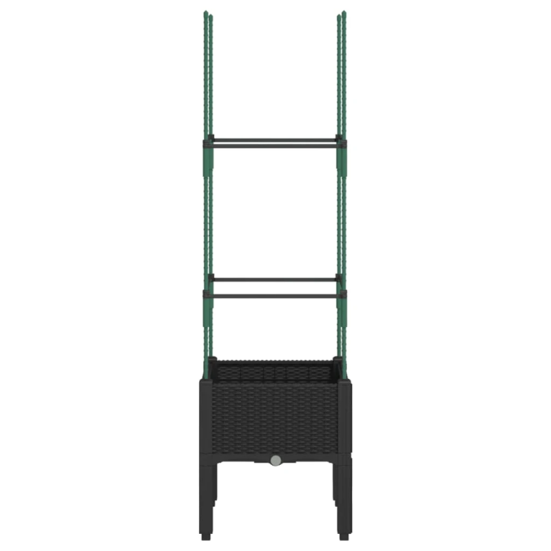 vidaXL dārza puķu kaste ar špaleru, melna, 40x40x142,5 cm, PP