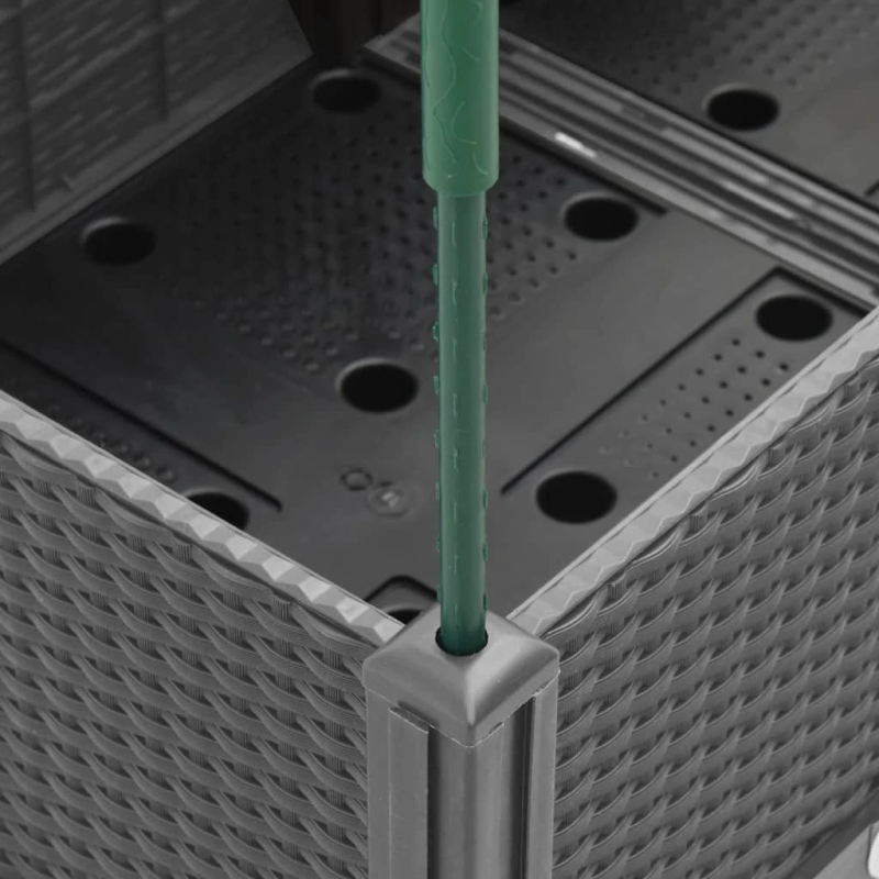 vidaXL dārza puķu kaste ar špaleru, gaiši pelēka, 80x40x142,5 cm, PP