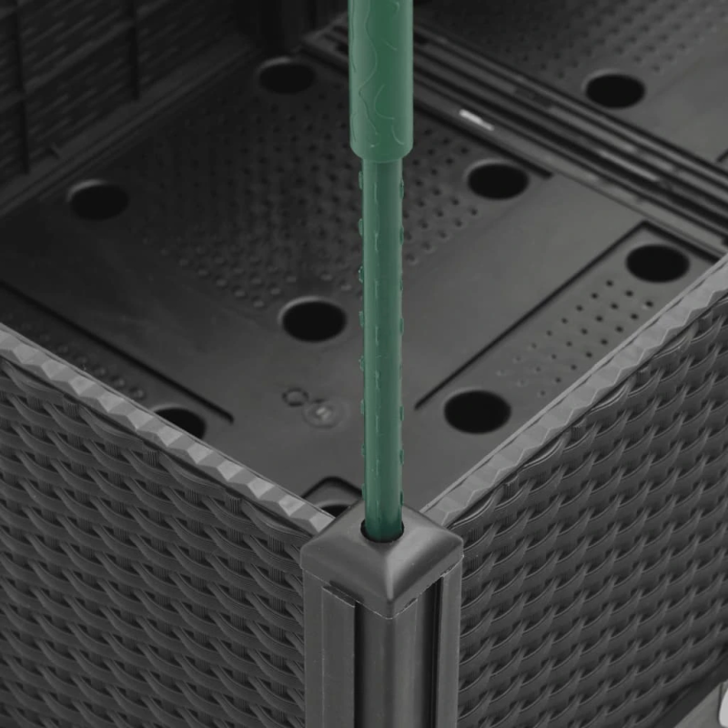 vidaXL dārza puķu kaste ar špaleru, melna, 80x40x142,5 cm, PP