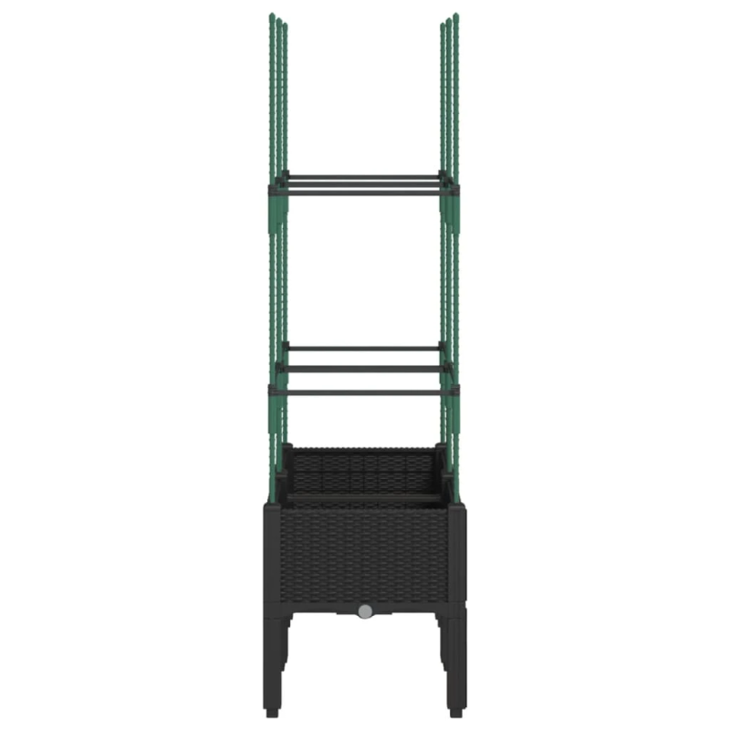 vidaXL dārza puķu kaste ar špaleru, melna, 80x40x142,5 cm, PP