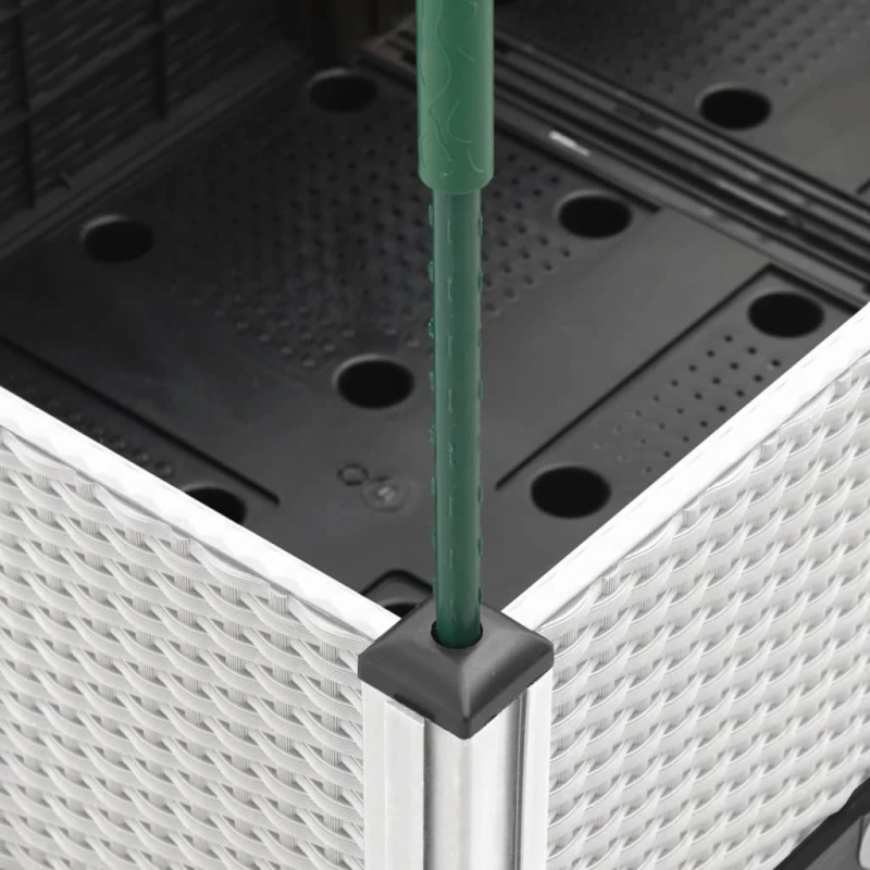 vidaXL dārza puķu kaste ar špaleru, balta, 80x40x142,5 cm, PP