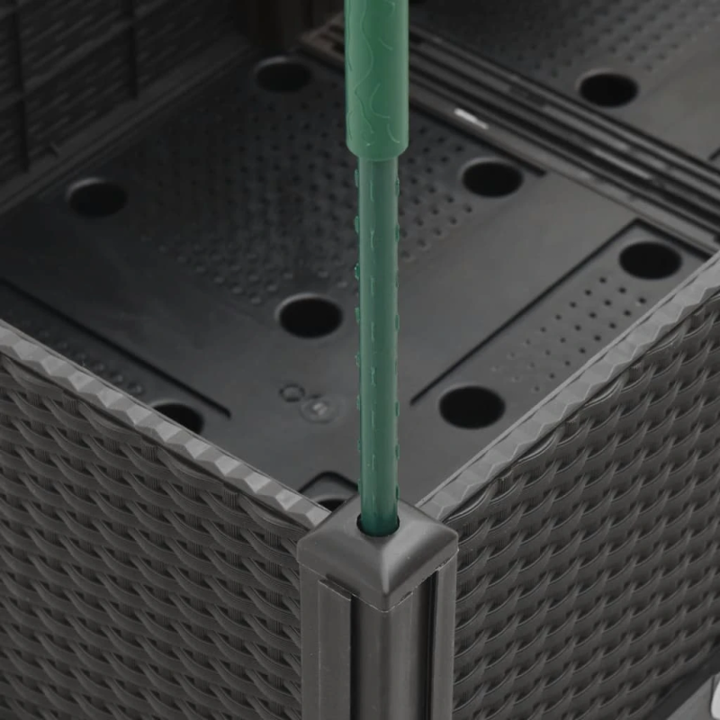 vidaXL dārza puķu kaste ar špaleru, melna, 120x40x142,5 cm, PP