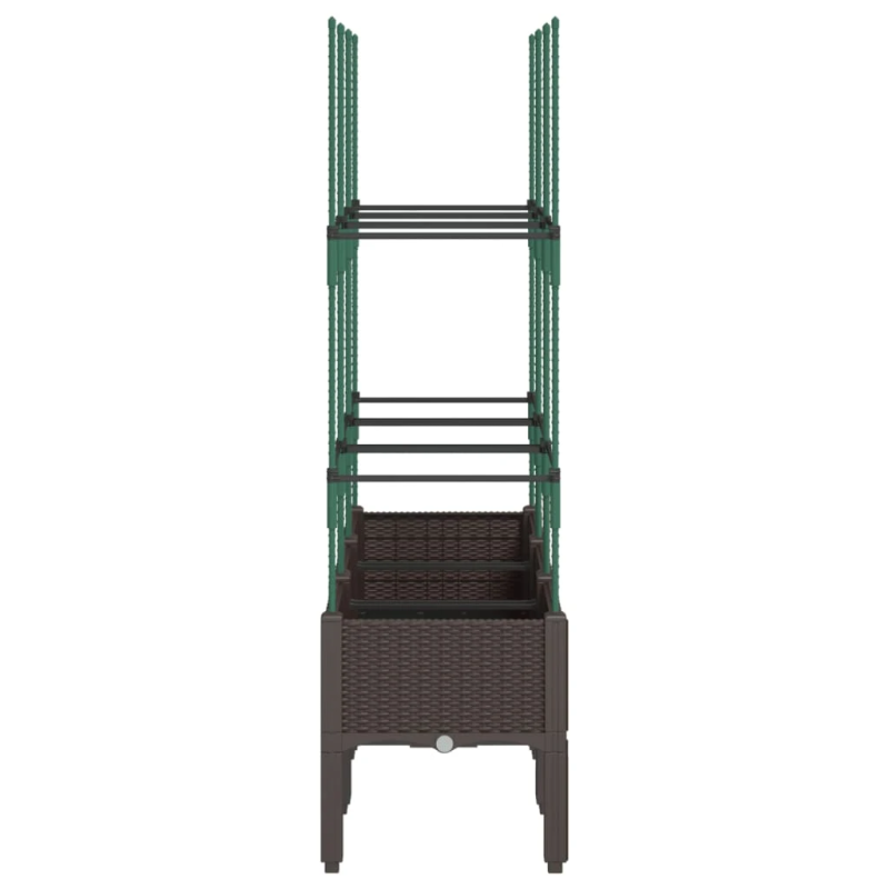 vidaXL dārza puķu kaste ar špaleru, brūna, 120x40x142,5 cm, PP