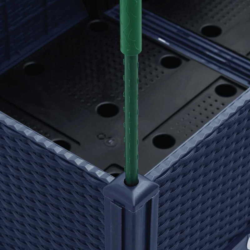 vidaXL dārza puķu kaste ar špaleru, zili pelēka, 160x40x142,5 cm, PP