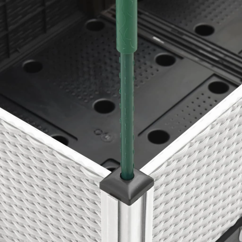 vidaXL dārza puķu kaste ar špaleru, balta, 160x40x142,5 cm, PP