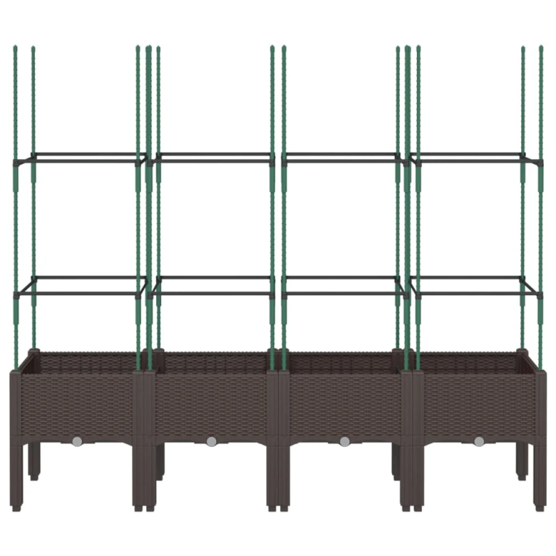 vidaXL dārza puķu kaste ar špaleru, brūna, 160x40x142,5 cm, PP