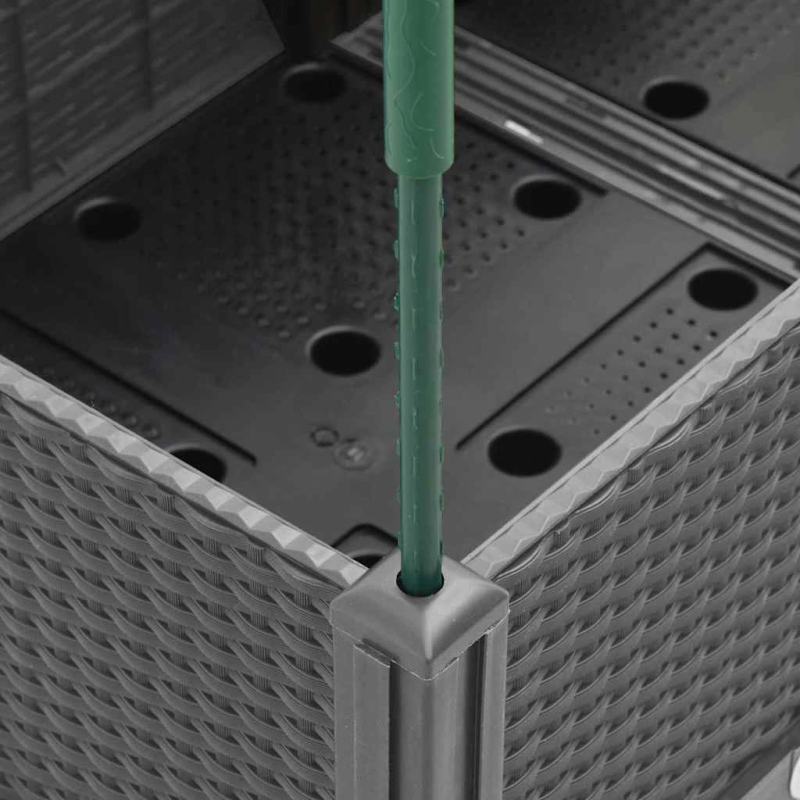 vidaXL dārza puķu kaste ar špaleru, gaiši pelēka, 200x160x142,5 cm, PP