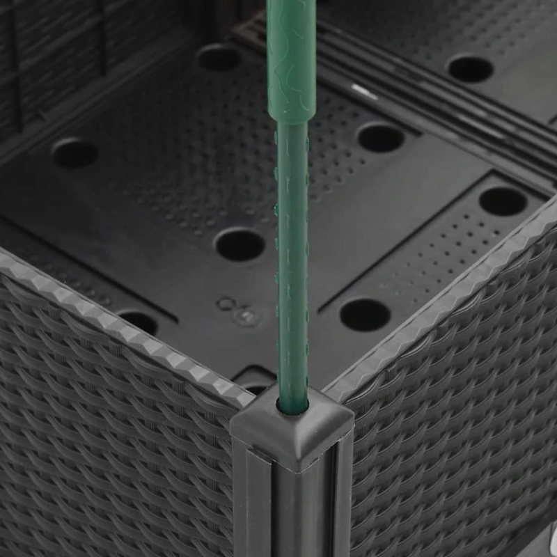 vidaXL dārza puķu kaste ar špaleru, melna, 200x160x142,5 cm, PP