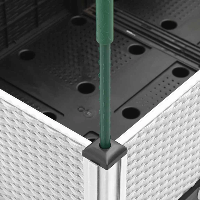 vidaXL dārza puķu kaste ar špaleru, balta, 200x160x142,5 cm, PP