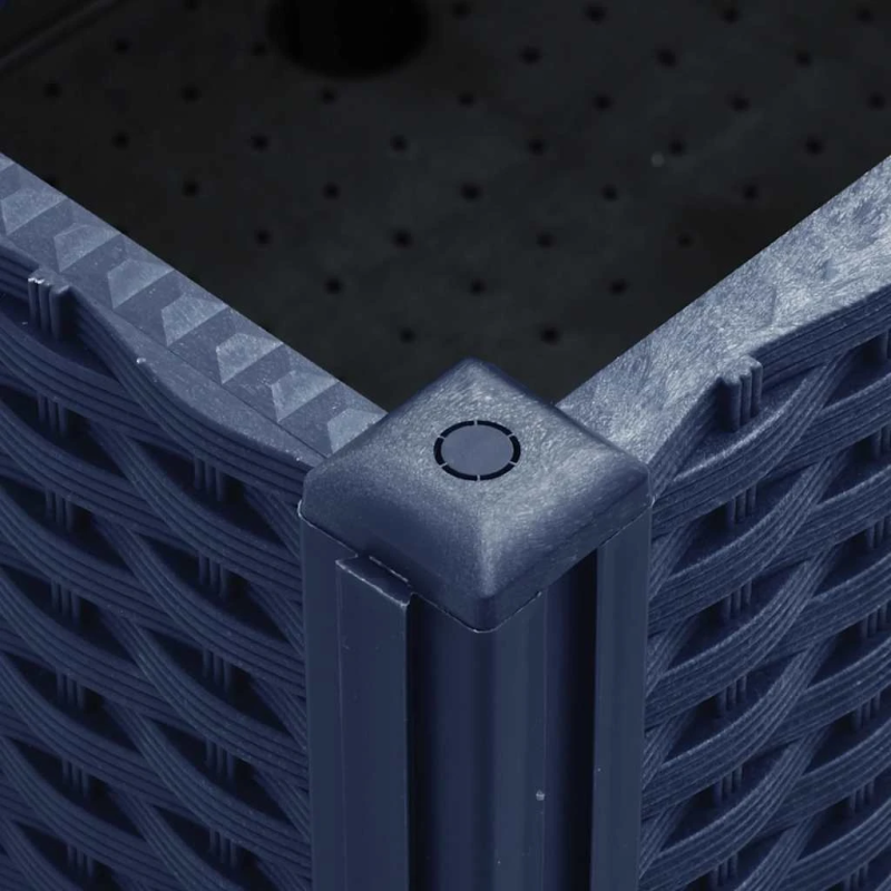 vidaXL dārza puķu kaste ar riteņiem, zili pelēka, 150x80x54 cm, PP