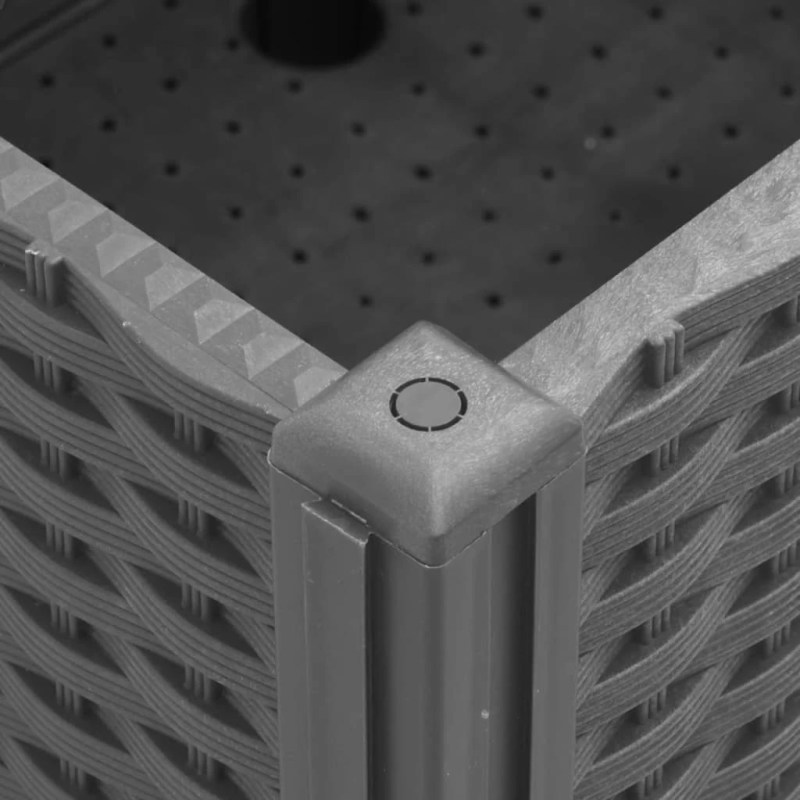 vidaXL dārza puķu kaste ar riteņiem, gaiši pelēka, 100x80x54 cm, PP