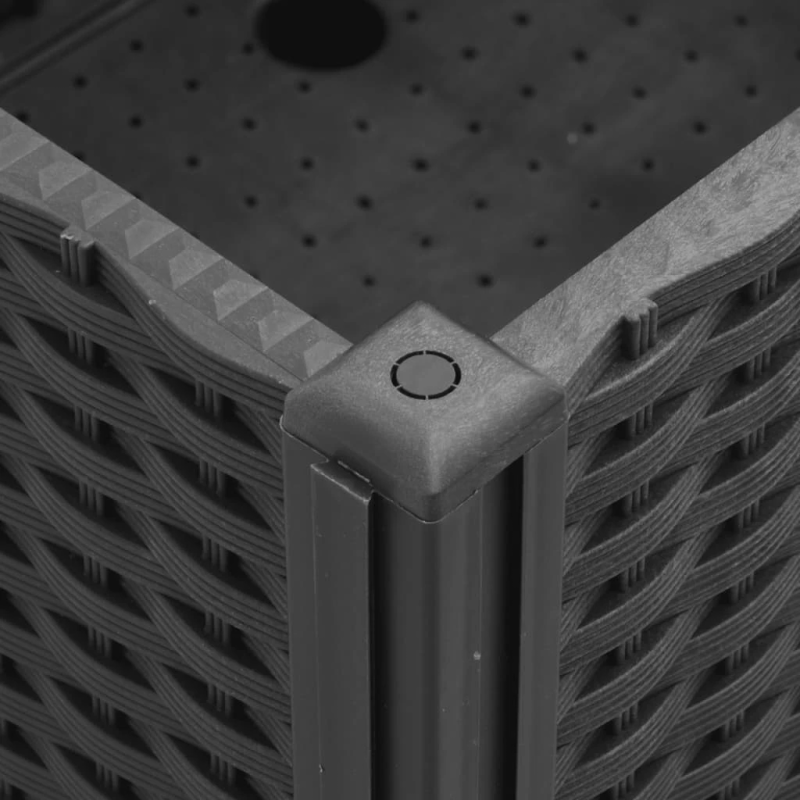 vidaXL dārza puķu kaste ar riteņiem, melna, 150x80x54 cm, PP