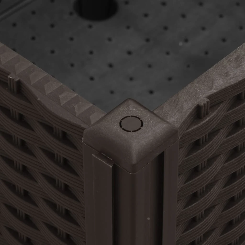 vidaXL dārza puķu kaste ar riteņiem, brūna, 240x50x54 cm, PP