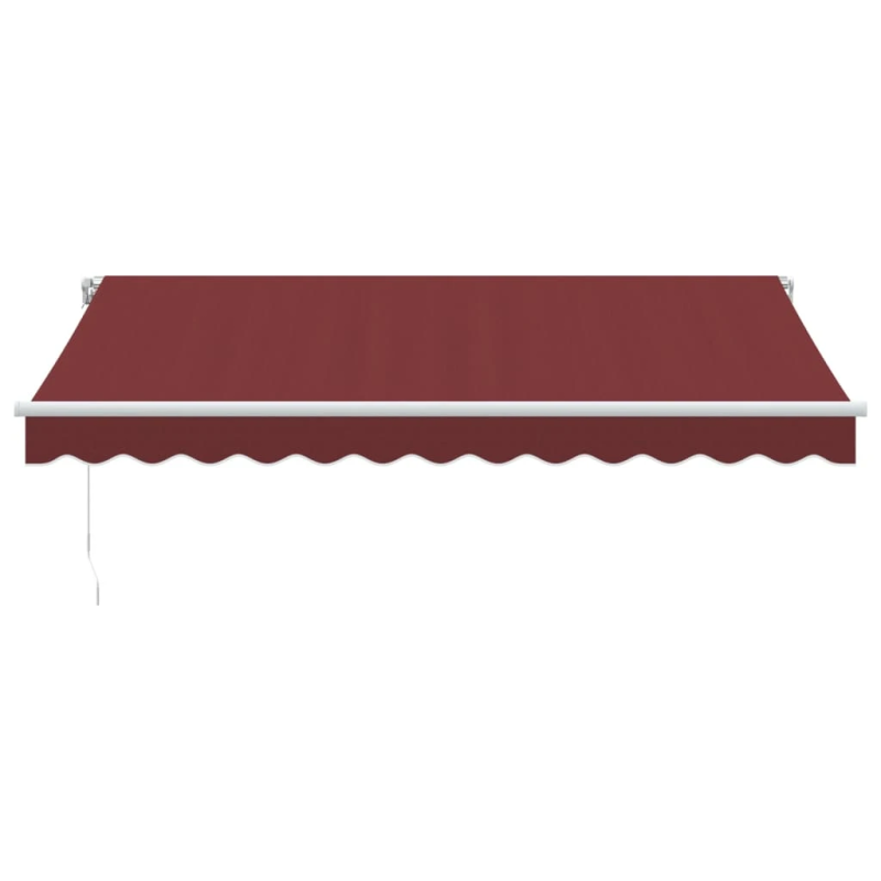 vidaXL izvelkama markīze ar LED, manuāla, 350x250 cm, vīnsarkana