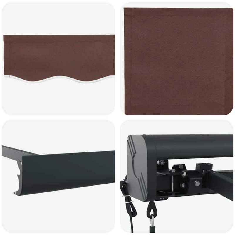 vidaXL izvelkama markīze, automātiska, 300x250 cm, brūns