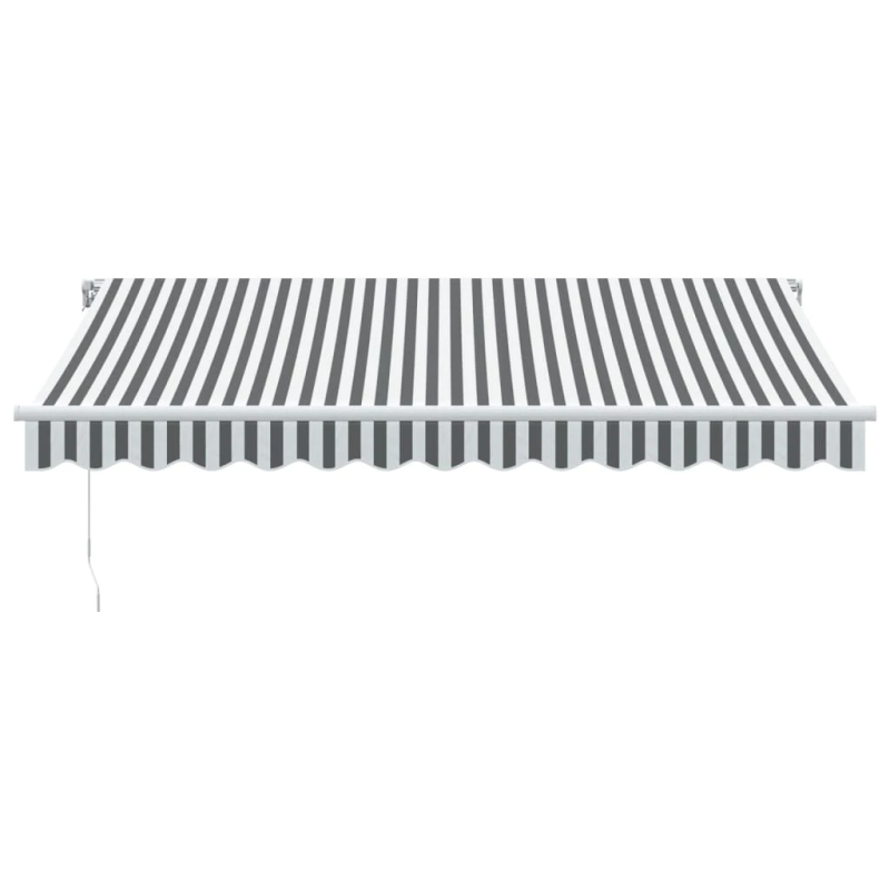 vidaXL manuāli izvelkama nojume ar LED, pelēka un balta, 350x250 cm