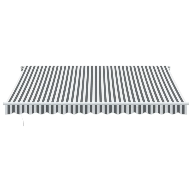 vidaXL manuāli izvelkama nojume ar LED, pelēka un balta, 400x350 cm