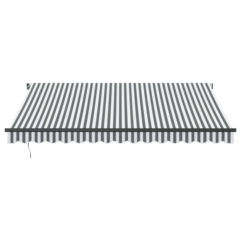 vidaXL manuāli izvelkama nojume, pelēka un balta, 400x350 cm