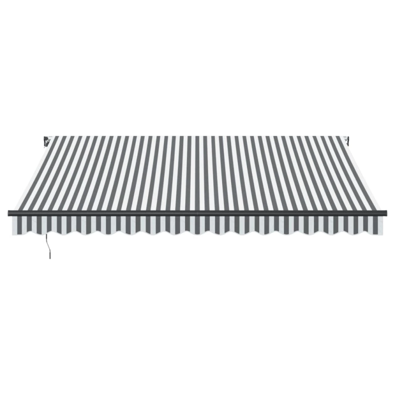 vidaXL manuāli izvelkama nojume, LED, pelēka un balta, 400x350 cm