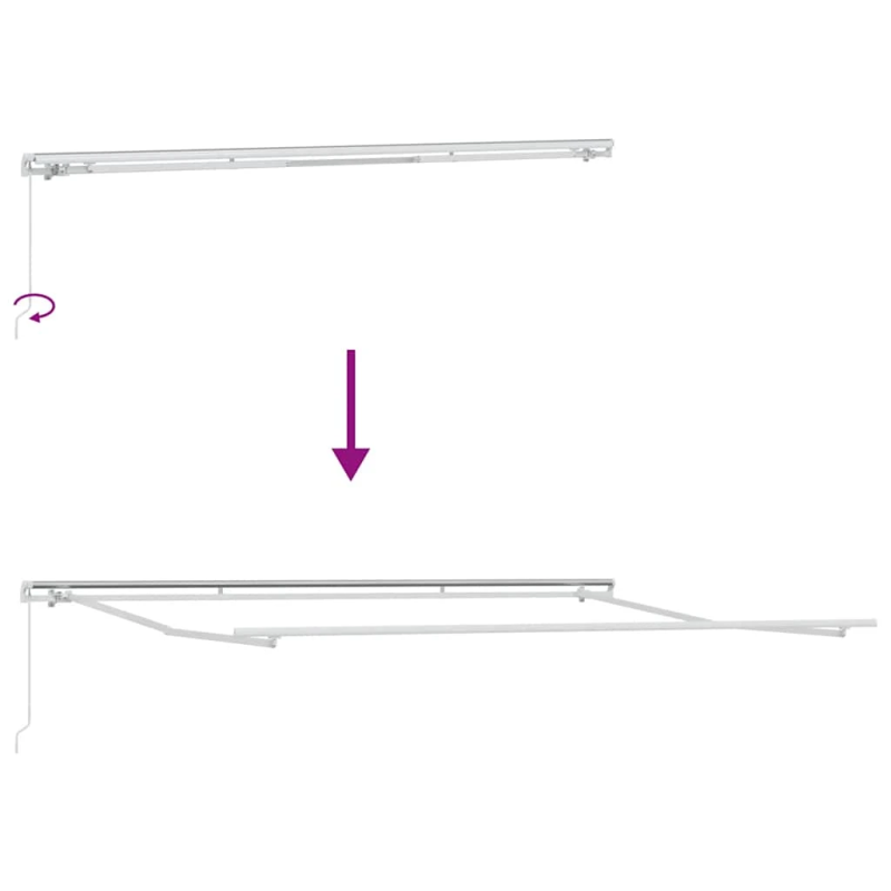 vidaXL manuāli izvelkama nojume, pelēka un balta, 400x300 cm