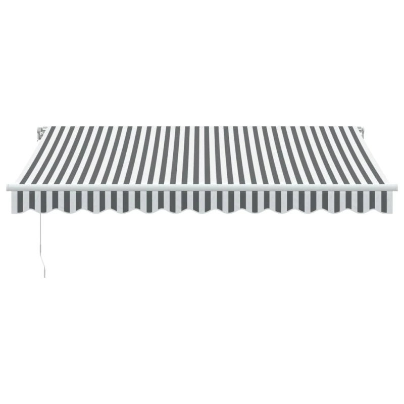 vidaXL manuāli izvelkama nojume, pelēka un balta, 350x250 cm