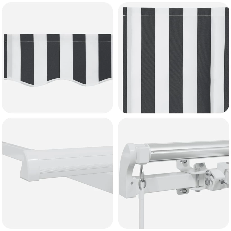 vidaXL manuāli izvelkama nojume, pelēka un balta, 300x250 cm