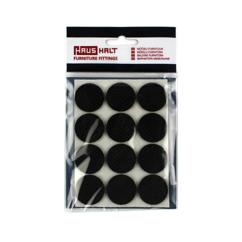 Pielīmējami mēbeļu paliktņi Haushalt, melna, DIA28 mm, 12 gab.
