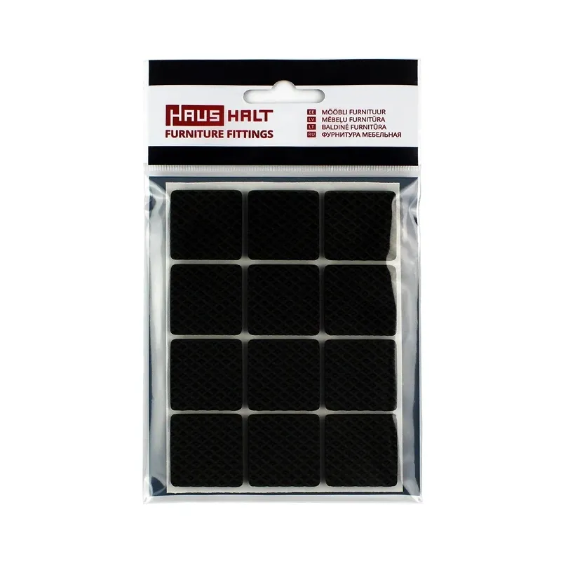 Pielīmējami mēbeļu paliktņi Haushalt, melna, 12 gab. 28x28mm