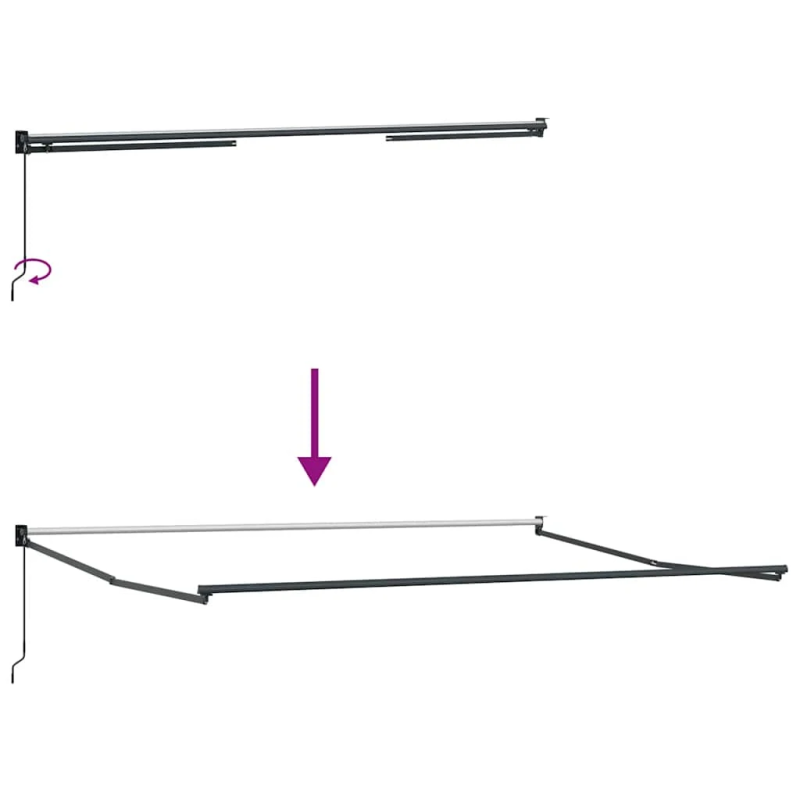 vidaXL izvelkama markīze antracītpelēka balta 4x3 m audums alumīnijs