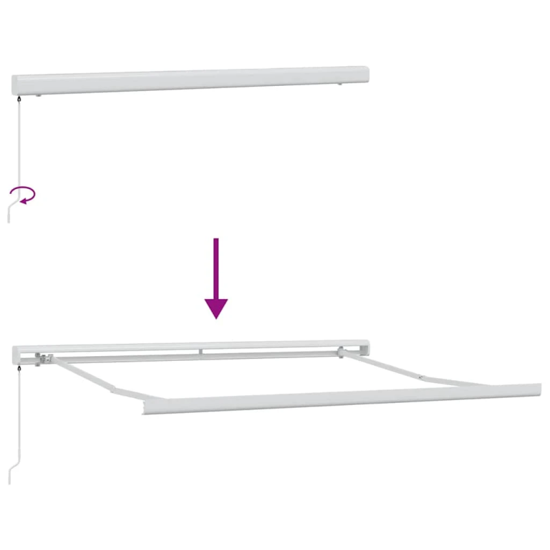 vidaXL izvelkama markīze, pelēka un balta, 3x2,5 m, audums, alumīnijs