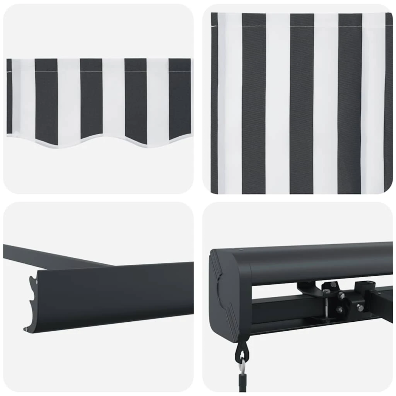 vidaXL izvelkama markīze antracītpelēka balta 4x3 m audums alumīnijs