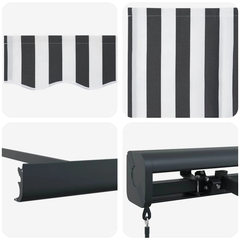 vidaXL Ištraukiama markizė, antracito-balta, 4,5x3m, audinys-aliuminis