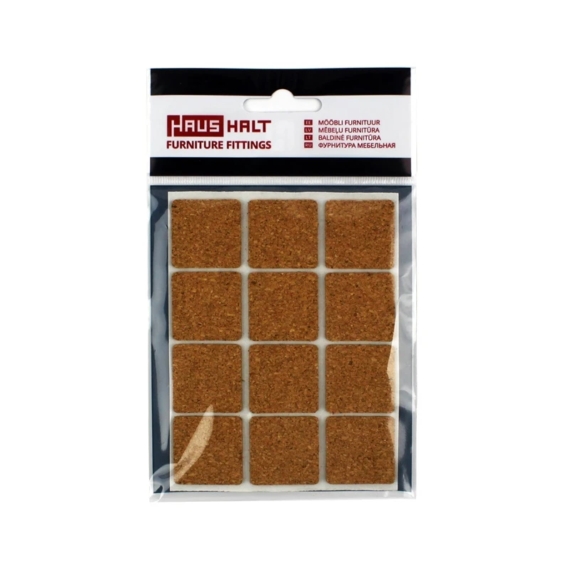 Korķa mēb.paliktņi 12gab.28x28mmhaushalt