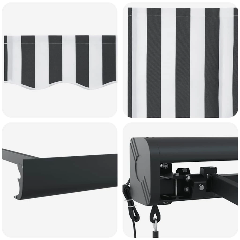 vidaXL izvelkama markīze antracītpelēka balta 4,5x3 m audums alumīnijs