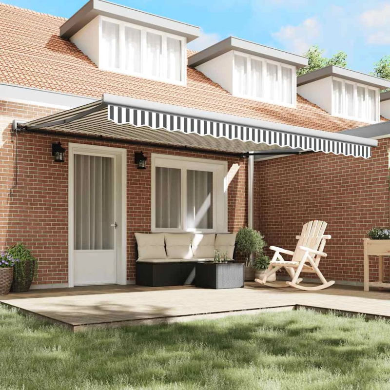 vidaXL izvelkama markīze antracītpelēka balta 4,5x3 m audums alumīnijs