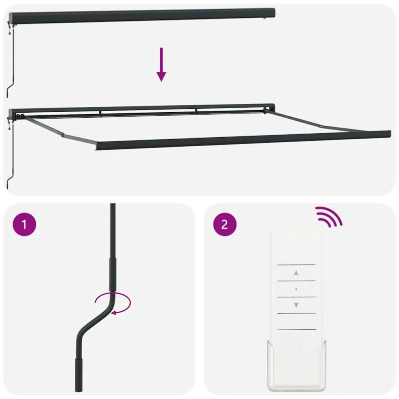 vidaXL izvelkama markīze antracītpelēka balta 4,5x3 m audums alumīnijs