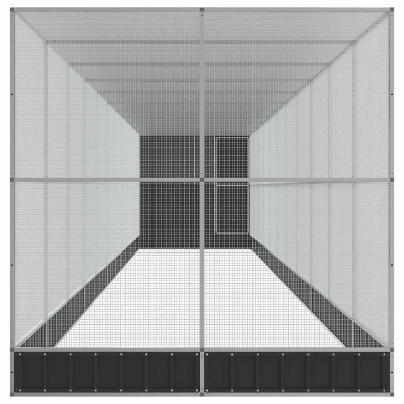 vidaXL putnu māja, sudraba krāsa, 1244x203x216 cm, tērauds