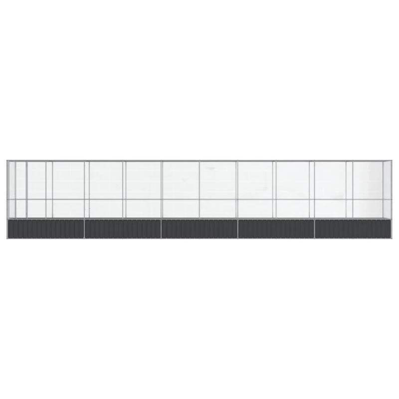 vidaXL putnu māja, sudraba krāsa, 1042,5x107x212 cm, tērauds